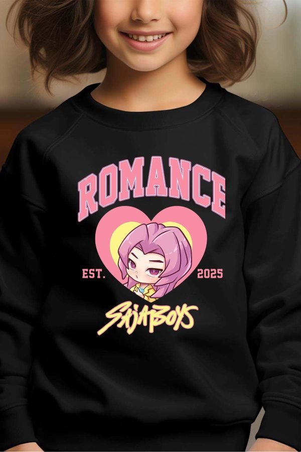 Sweat Col Rond Fille en Gros | Romance coeur Saja