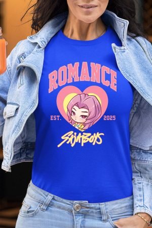 Romance coeur Saja – Tshirt Femme – Bleu Roi