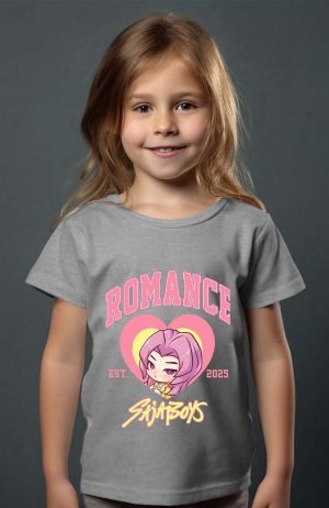 Romance coeur Saja – Tshirt Fille – Gris