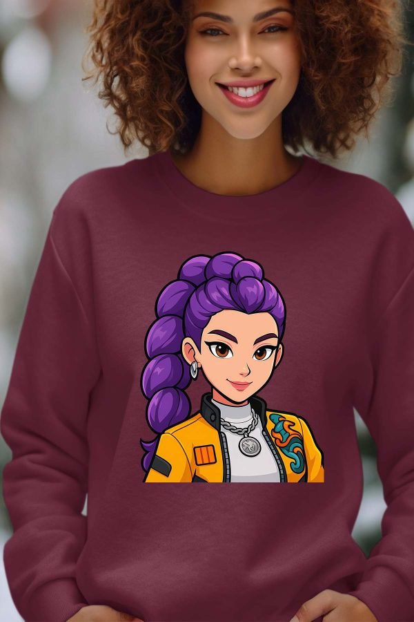 Sweat Col Rond Femme en Gros | Rumi cartoon