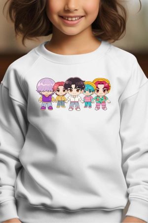 Saja Team – Sweat Col Rond Fille – Blanc