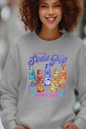 Soda Kpop – Sweat Col Rond Femme – Gris