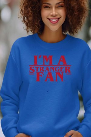 Stranger Fan – Sweat Col Rond Femme – Bleu Roi
