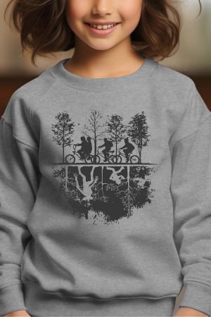 Stranger Ombre – Sweat Col Rond Fille – Gris