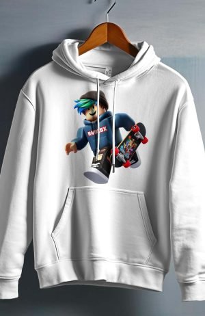 Sweat Garçon capuche – Rob Bonnet – Blanc