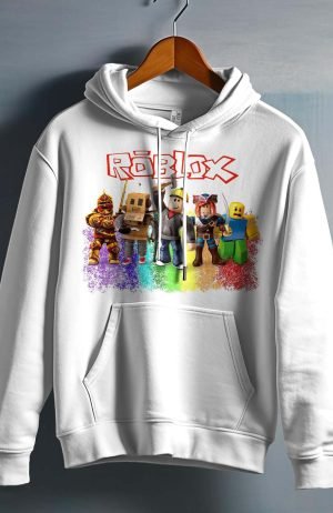 Sweat Garçon capuche – Rob friends – Blanc