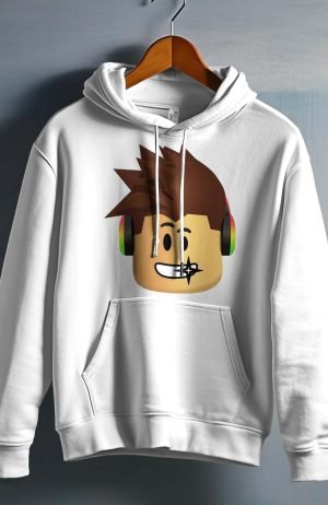 Sweat Garçon capuche – Rob tete – Blanc