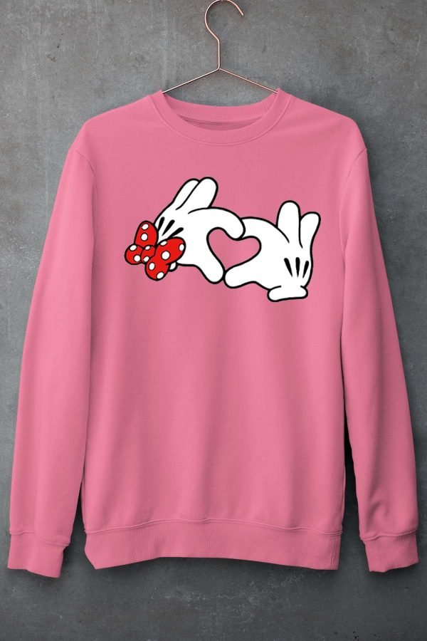 Sweat Col Rond Fille en Gros |  Main coeur mousse