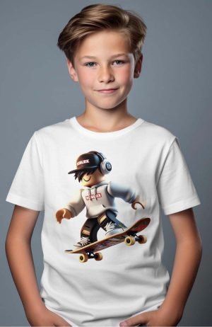 T-shirt Garçon – Rob Casquette – Blanc