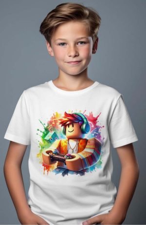 T-shirt Garçon – Rob Play – Blanc