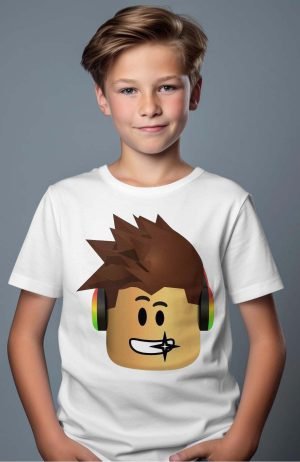 T-shirt Garçon – Rob tete – Blanc