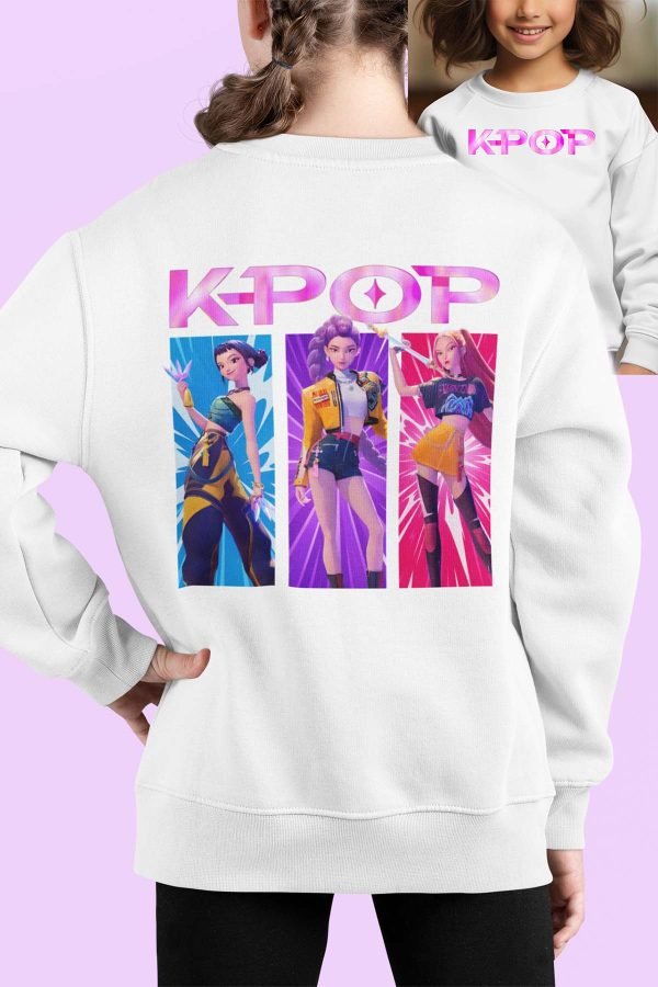Sweat Col Rond Fille en Gros | Trio Kpop Rose AR