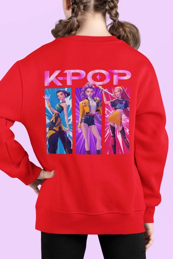 Sweat Col Rond Fille en Gros | Trio Kpop Rose AR