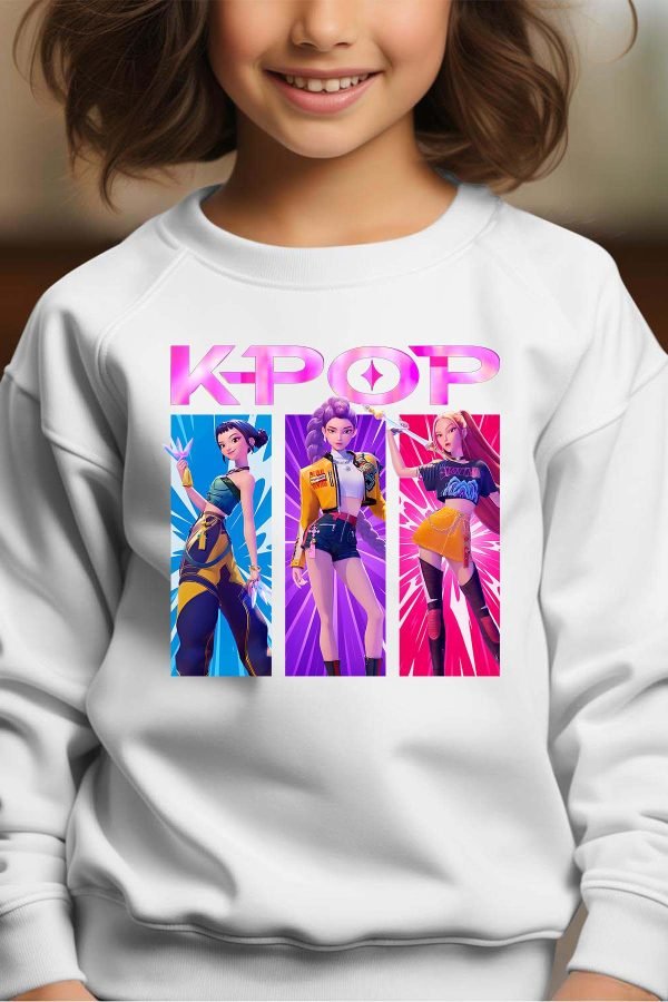 Sweat Col Rond Fille en Gros | Trio Kpop Rose