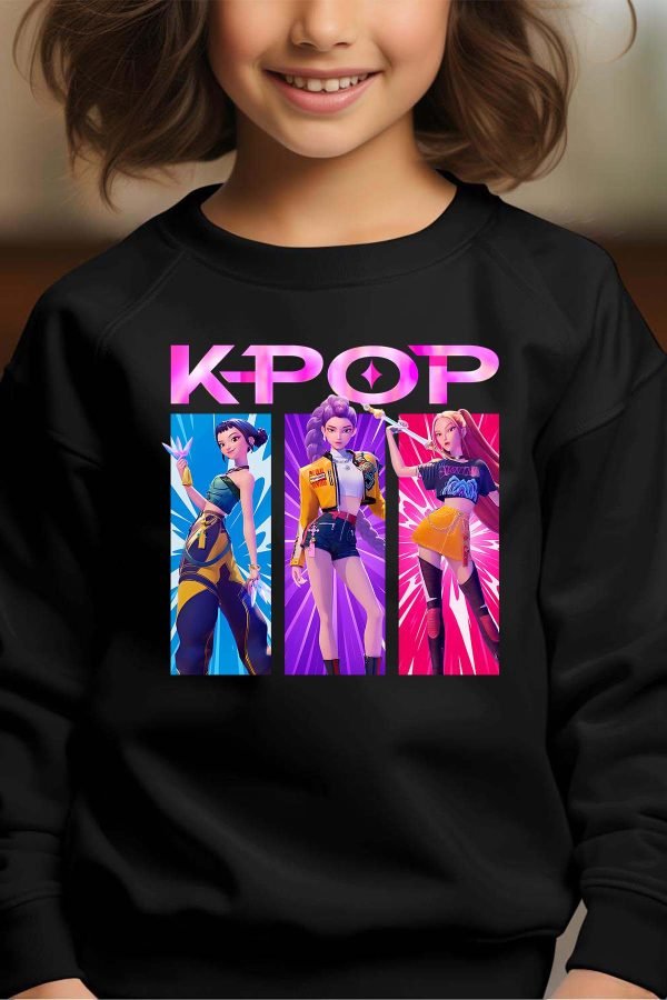 Sweat Col Rond Fille en Gros | Trio Kpop Rose