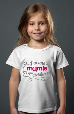 Une mamie ki déchire – Tshirt Fille – Blanc
