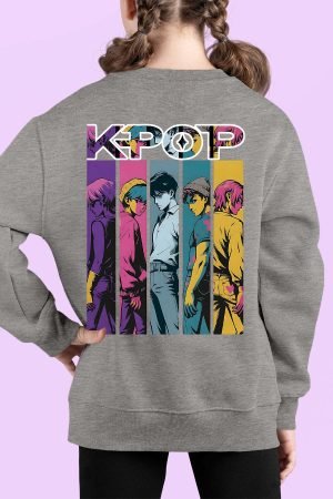 VTN Saja boys V2 – Sweat Col Rond Fille Dos – Gris