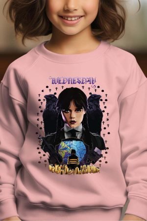 Wed affiche – Sweat Col Rond Fille – Rose