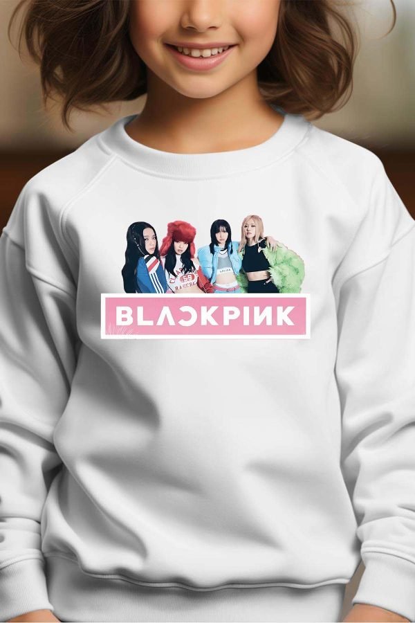 Sweat Col Rond Fille en Gros | Black pink