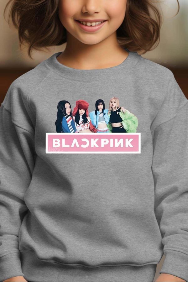 Sweat Col Rond Fille en Gros | Black pink