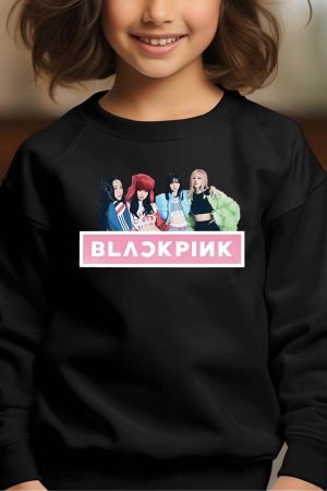 black pink – Sweat Col Rond Fille – Noir