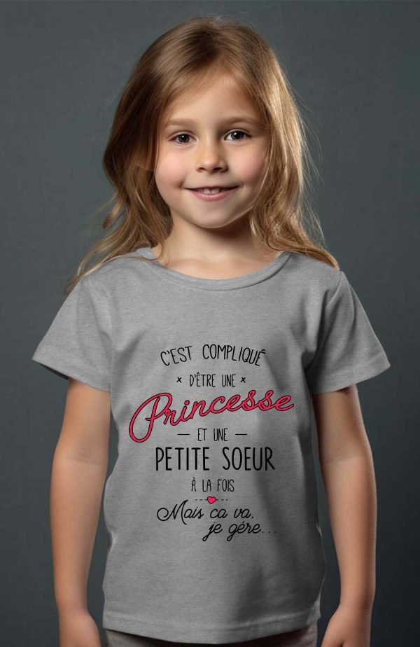 T-shirt Fille en Gros | C'est compliqué d'être une princesse et une petite sœur