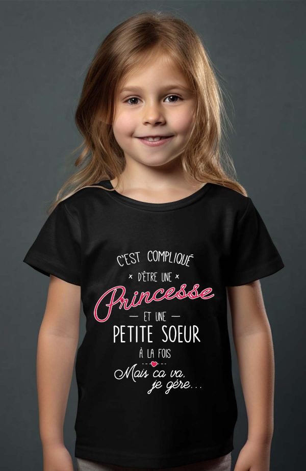 T-shirt Fille en Gros | C'est compliqué d'être une princesse et une petite sœur