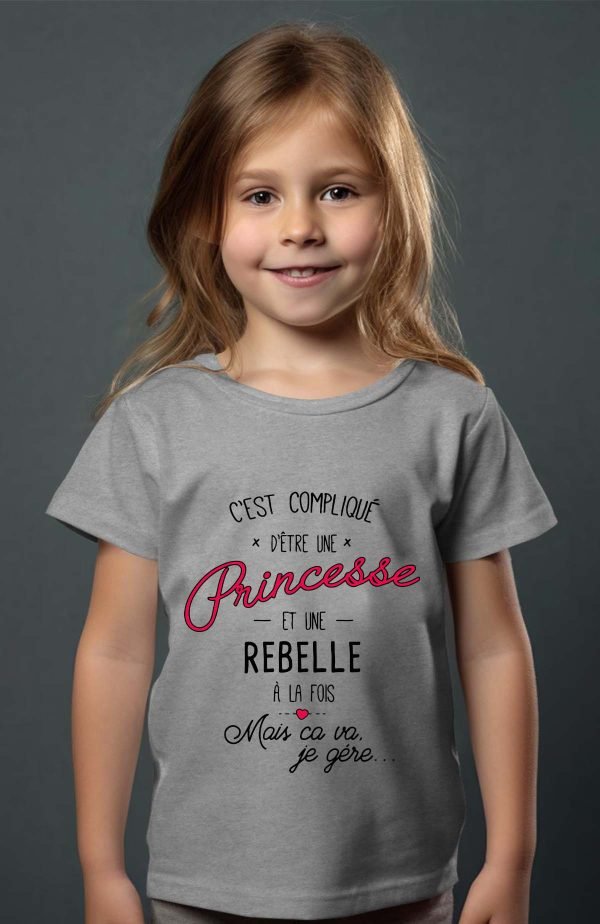 T-shirt Fille en Gros | C'est compliqué d'être une princesse et une rebelle