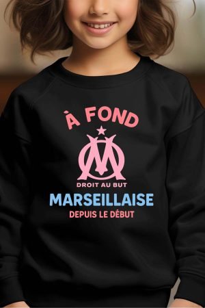 Sweat Col Rond Fille en Gros | À fond marseillaise