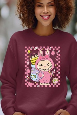 girl bub – Sweat Col Rond Femme – Bordeaux