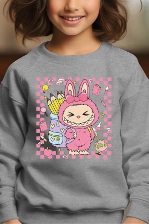 girl bub – Sweat Col Rond Fille – Gris – Copie