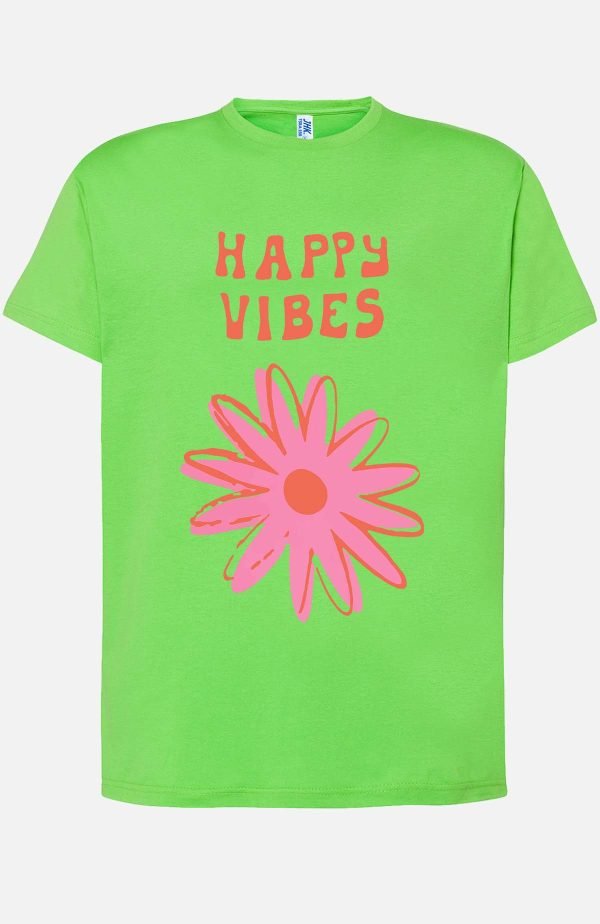 T-shirt Fille en Gros | Happy vibes fleur
