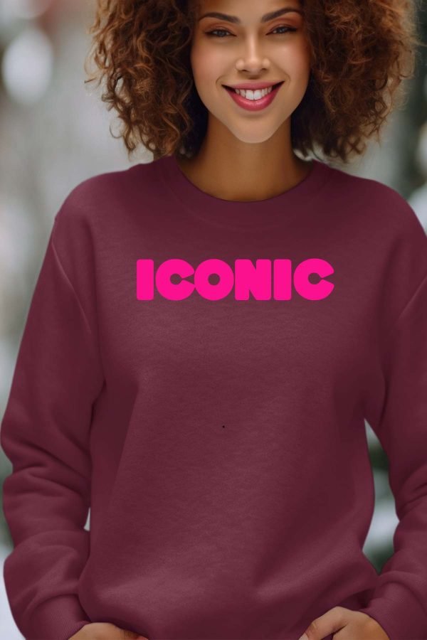 Sweat Col Rond Femme en Gros | Iconic Fluo Rose