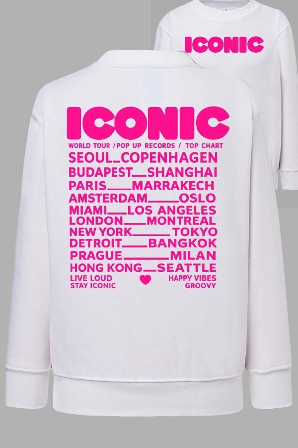 Sweat Col Rond Fille en Gros | Iconic Fluo rose