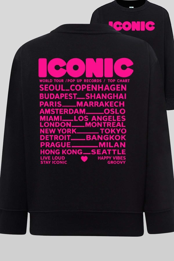 Sweat Col Rond Fille en Gros | Iconic Fluo rose