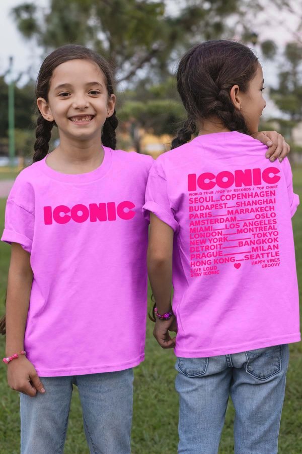 T-shirt Fille en Gros | Iconic Fluo Rose