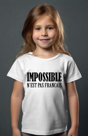 impossible pas fr – Tshirt Fille – Blanc