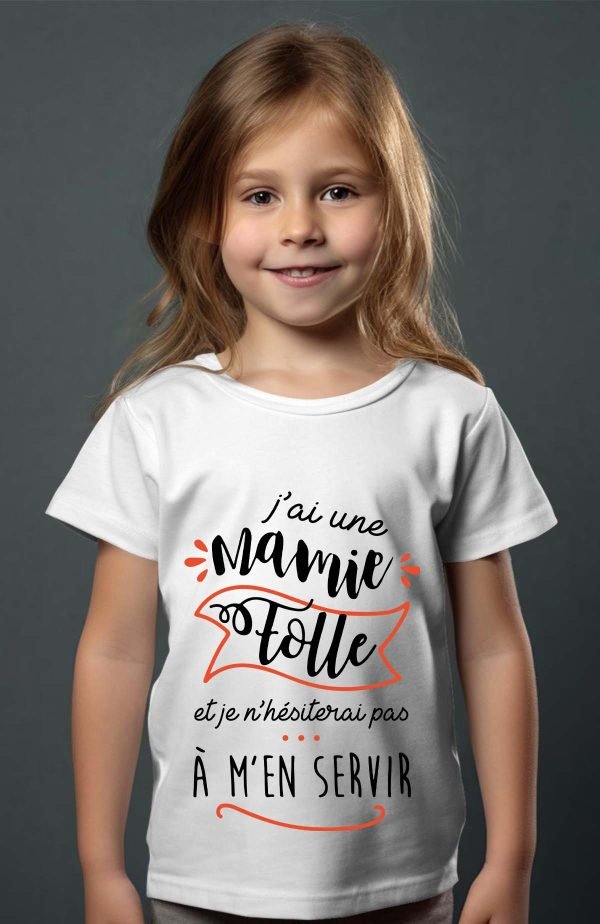 T-shirt Fille en Gros | J'ai une mamie folle