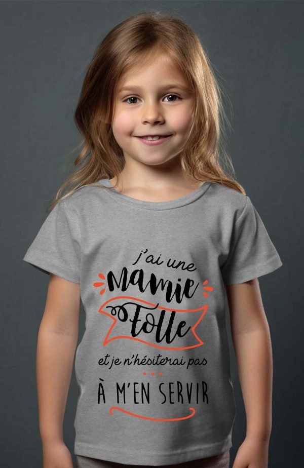 T-shirt Fille en Gros | J'ai une mamie folle