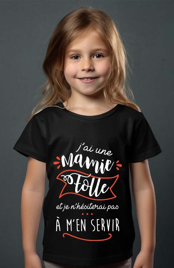 T-shirt Fille en Gros | J'ai une mamie folle