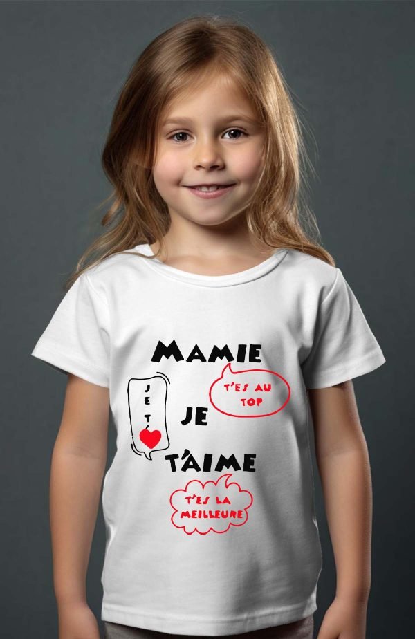 T-shirt Fille en Gros | Mamie je t'aime t'es la meilleure
