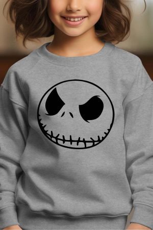 nightmare Tête – Sweat Col Rond Fille – Gris