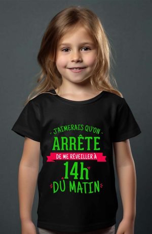 T-shirt Fille en Gros | Réveiller 14h du matin