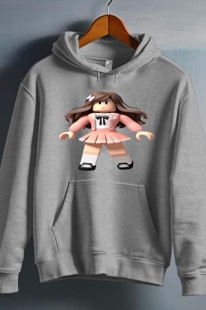 rob ecole – Sweat capuche Fille – Gris