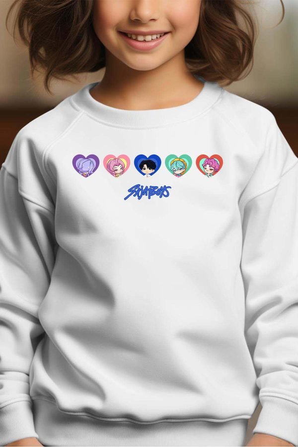 Sweat Col Rond Fille en Gros | Sajaboys coeur V2