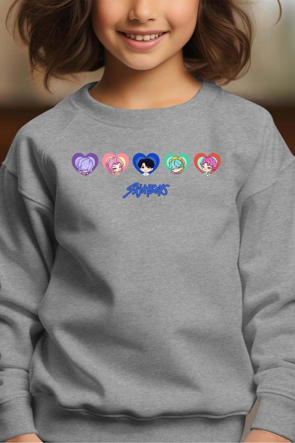 Sweat Col Rond Fille en Gros | Sajaboys coeur V2