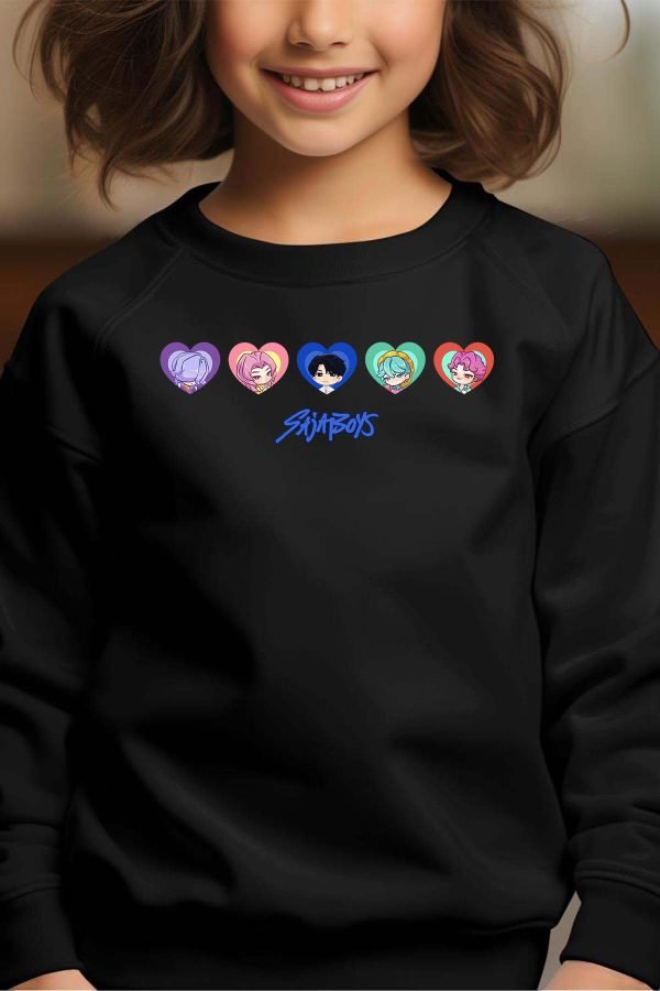Sweat Col Rond Fille en Gros | Sajaboys coeur V2