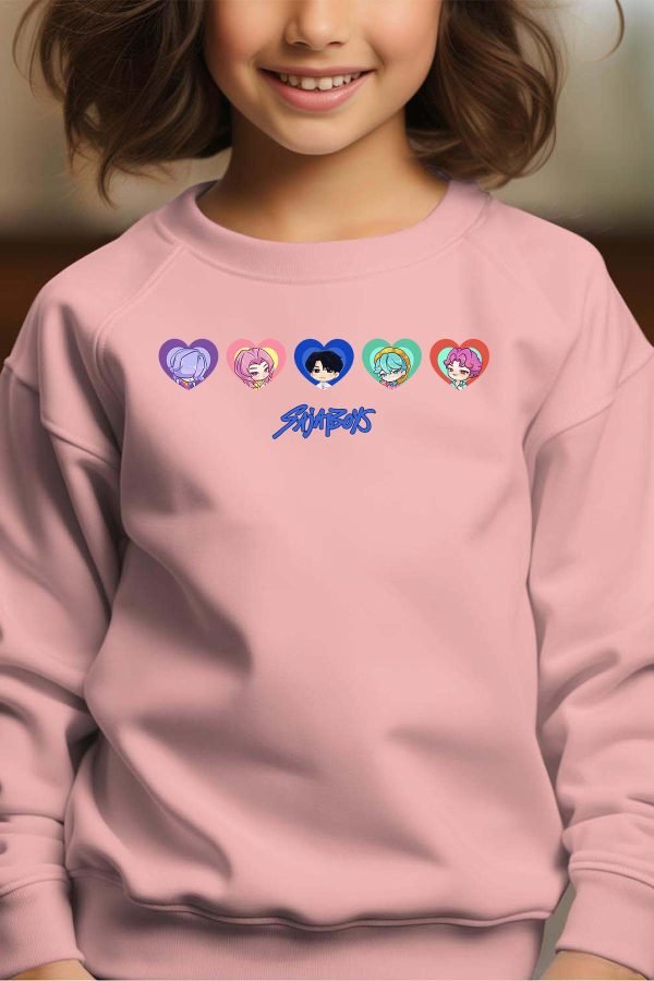 Sweat Col Rond Fille en Gros | Sajaboys coeur V2