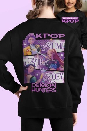 trio Demon Hunter – Sweat Col Rond Fille – Noir