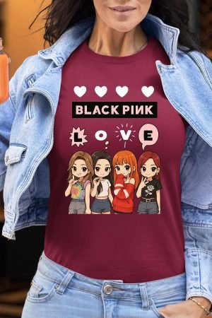 Black Pink Love - Tshirt Femme